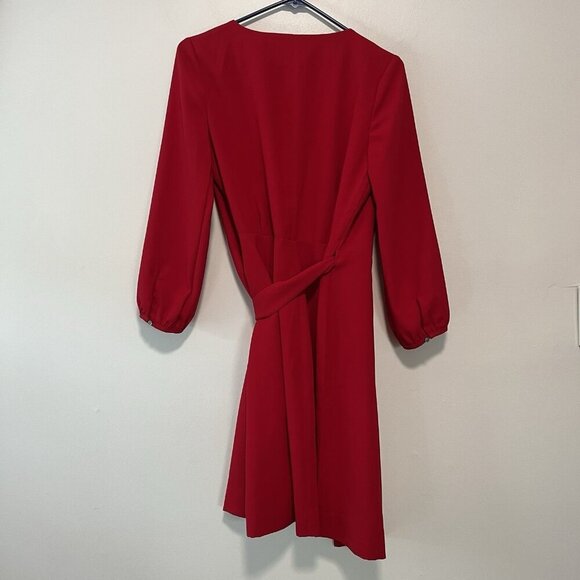 J. Crew NWT Wrap Dress in 365 Crepe Festive Red Size‎ 4 - Picture 6 of 8